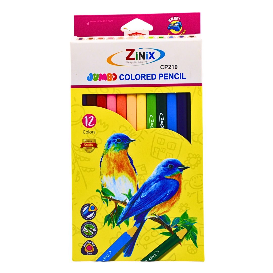 Zinix-Jumbo-Colored-Pencil-4.jpg Zinix Jumbo Colored Pencil (1*12) - Image 1